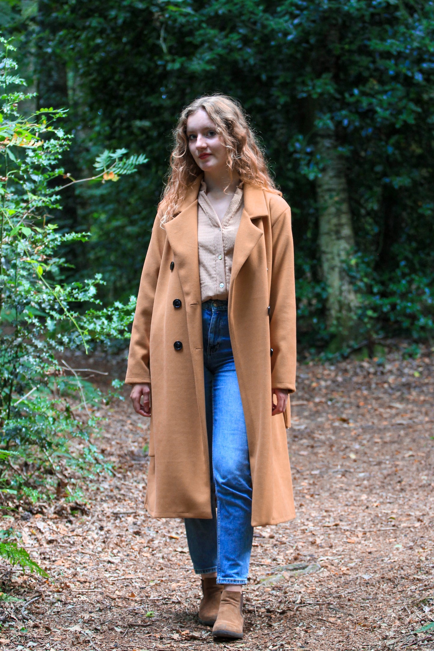 Trenchcoat met tailleriem Louise | camel - Iristra