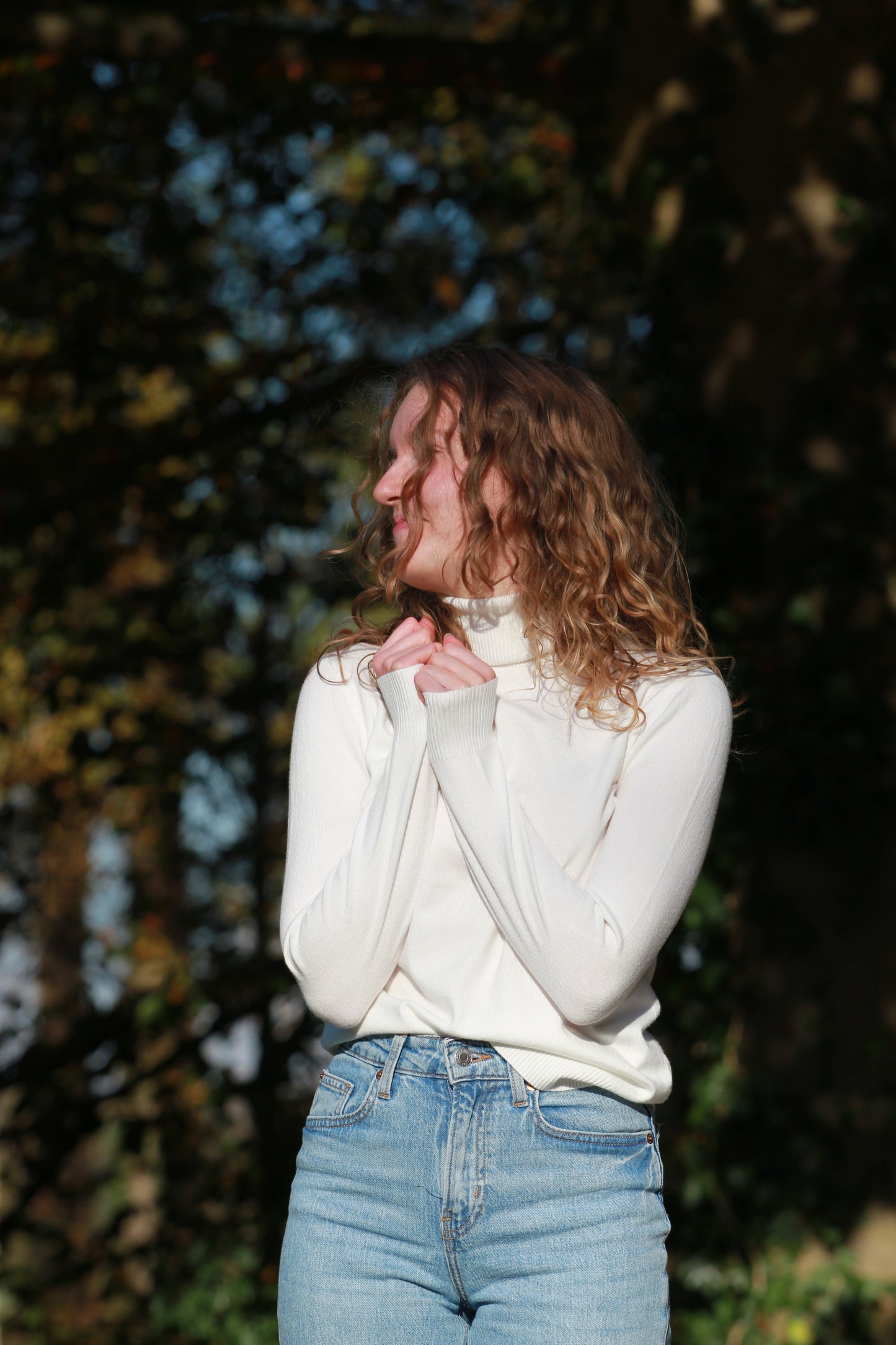 Witte coltrui Jinte voor herfst- en winterlooks