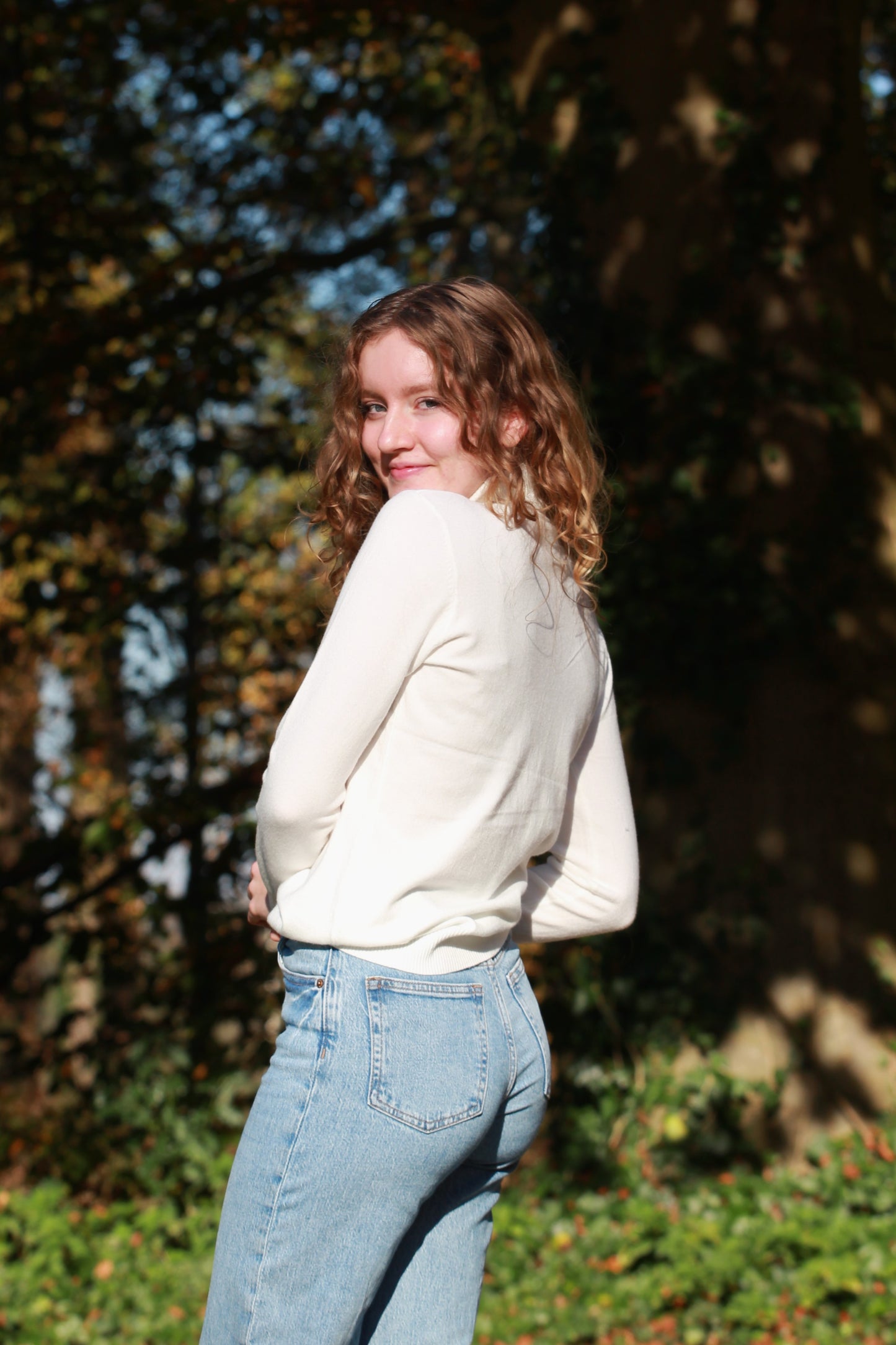 Wit colshirt dames Jinte - ideaal voor koude dagen