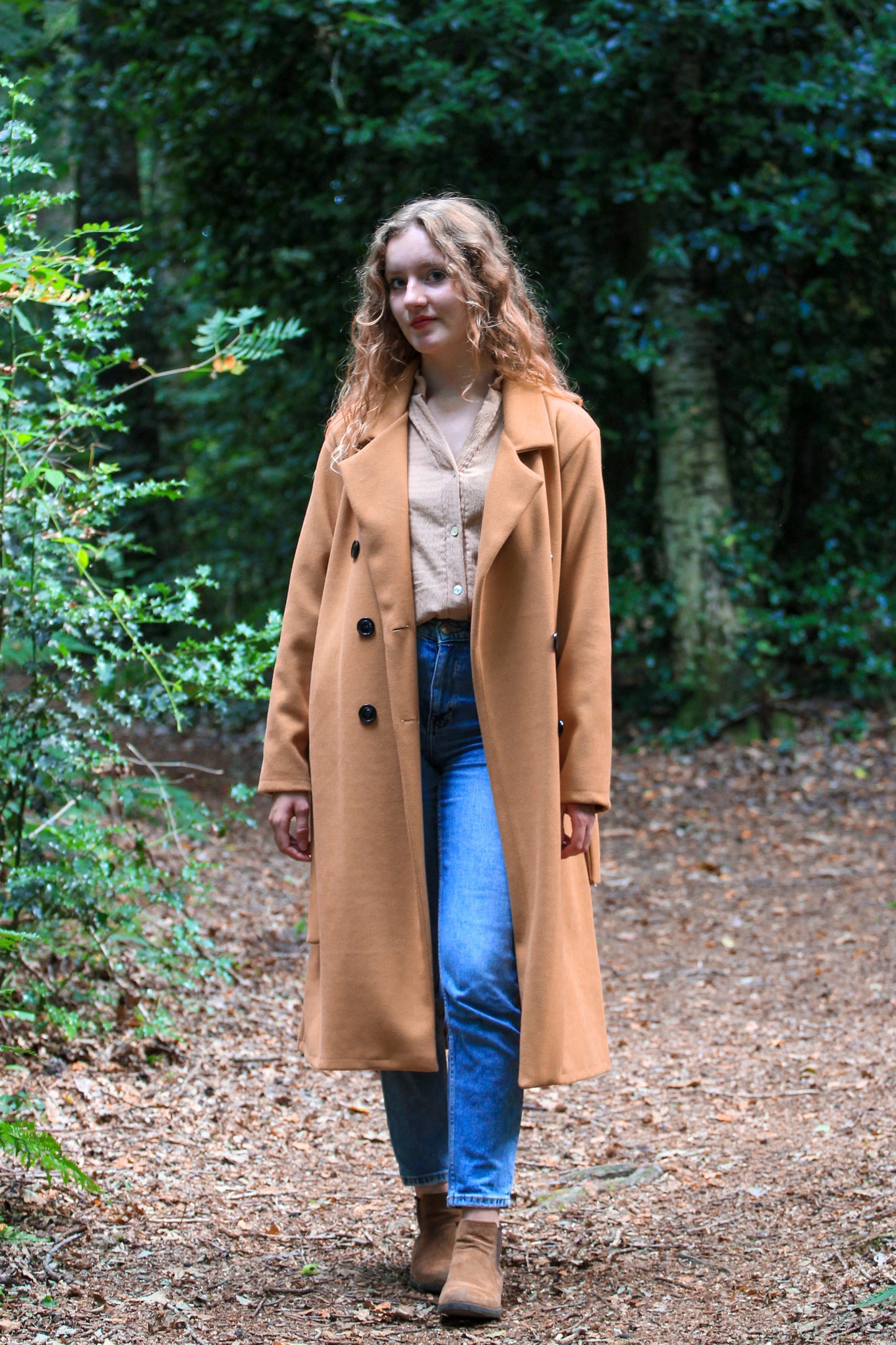 Trenchcoat met tailleriem Louise | camel